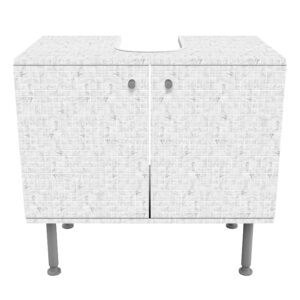wohnli-moebel-suche-800000912601-1 WASCHBECKENUNTERSCHRANK Mosaikfliese Marmoroptik Bianco Carrara 60/55/35 cm Holzwerkstoff Bilderwelten Möbel > Schränke > Badezimmerschränke > Waschbeckenunterschränke Weiß