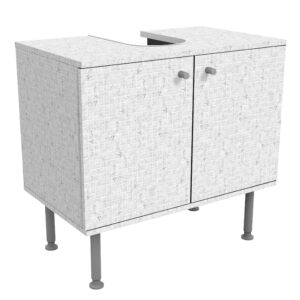 wohnli-moebel-suche-800000912601 Wohnli Möbelsuche - WASCHBECKENUNTERSCHRANK Mosaikfliese Marmoroptik Bianco Carrara 60/55/35 cm