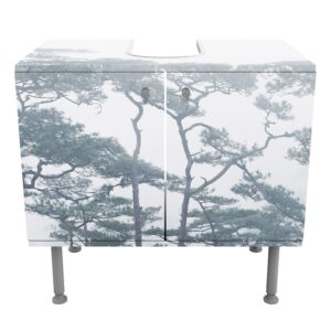 wohnli-moebel-suche-800000912619-1 WASCHBECKENUNTERSCHRANK Baumkronen im Nebel 60/55/35 cm Holzwerkstoff Bilderwelten Möbel > Schränke > Badezimmerschränke > Waschbeckenunterschränke Grau