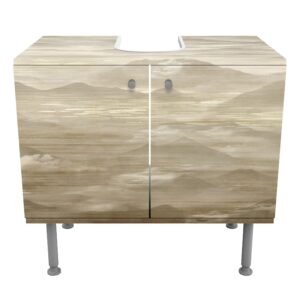 WASCHBECKENUNTERSCHRANK Bergkette im Wolkendach 60/55/35 cm Holzwerkstoff Bilderwelten Möbel > Schränke > Badezimmerschränke > Waschbeckenunterschränke Beige