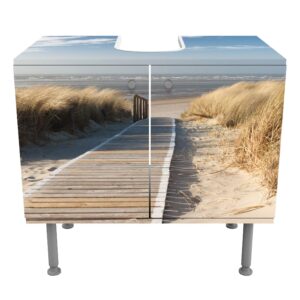 WASCHBECKENUNTERSCHRANK Ostsee Strand 60/55/35 cm Holzwerkstoff Bilderwelten Möbel > Schränke > Badezimmerschränke > Waschbeckenunterschränke Beige
