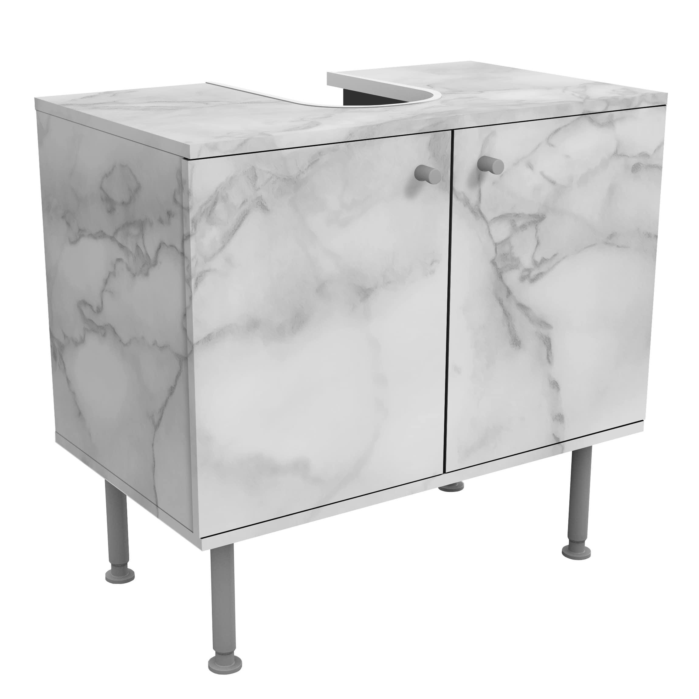 wohnli-moebel-suche-800000912638 Wohnli Möbelsuche - WASCHBECKENUNTERSCHRANK Marmoroptik Schwarz Weiß 60/55/35 cm