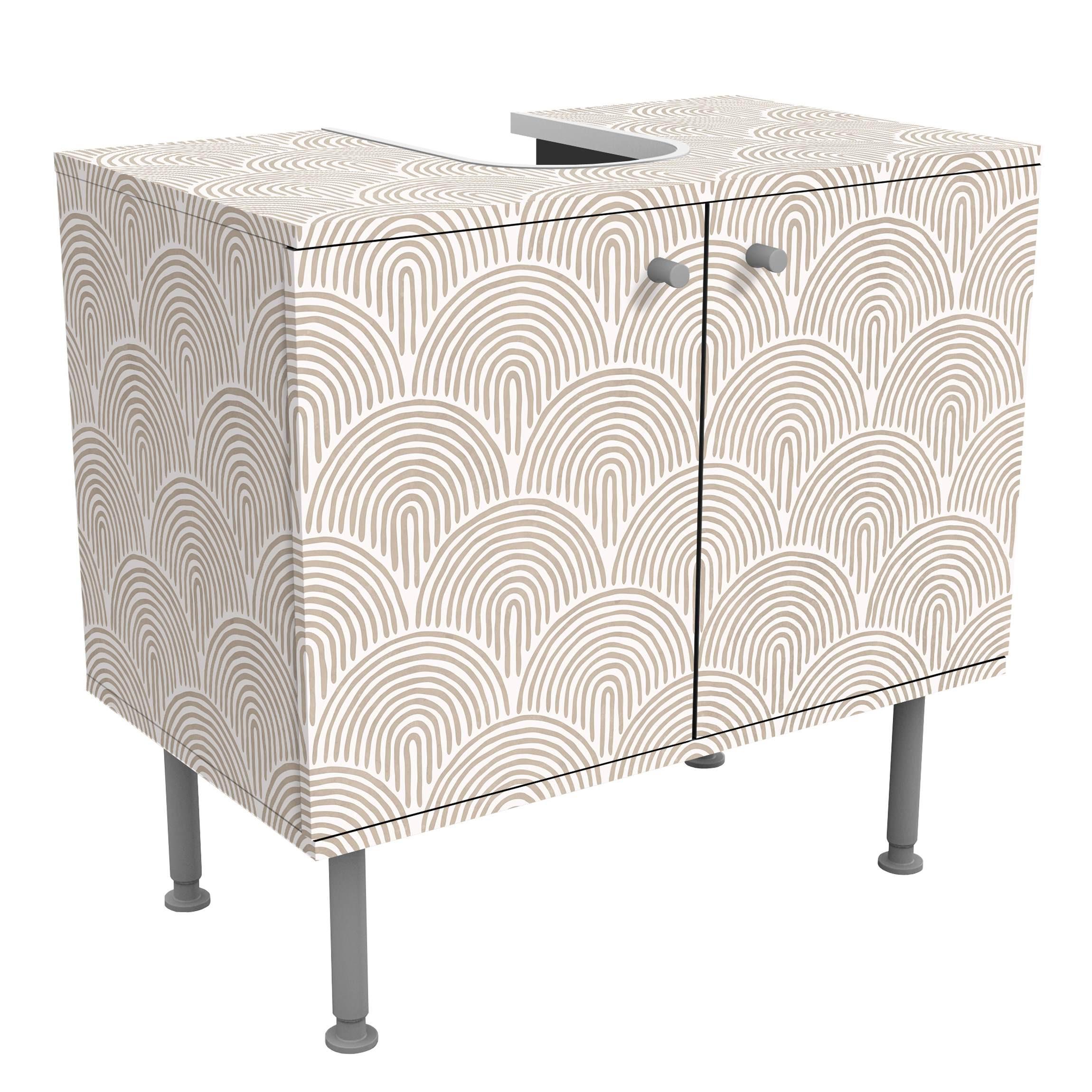 Wohnli Möbelsuche - WASCHBECKENUNTERSCHRANK Boho Bogen Muster Beige 60/55/35 cm