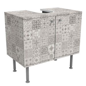 wohnli-moebel-suche-800000912655 Wohnli Möbelsuche - WASCHBECKENUNTERSCHRANK Fliesenmuster Coimbra grau 60/55/35 cm