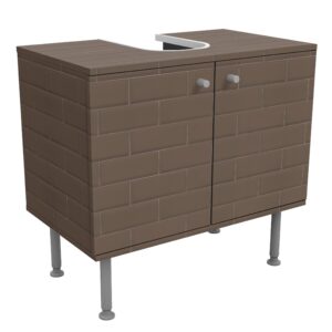 wohnli-moebel-suche-800000912661 Wohnli Möbelsuche - WASCHBECKENUNTERSCHRANK Keramikfliesen graubraun 60/55/35 cm