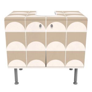 wohnli-moebel-suche-800000912665-1 WASCHBECKENUNTERSCHRANK Fliesen mit Halbkreisen Beige 60/55/35 cm Holzwerkstoff Bilderwelten Möbel > Schränke > Badezimmerschränke > Waschbeckenunterschränke Beige