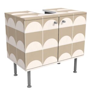 wohnli-moebel-suche-800000912665 Wohnli Möbelsuche - WASCHBECKENUNTERSCHRANK Fliesen mit Halbkreisen Beige 60/55/35 cm