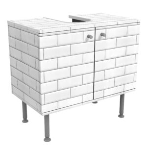 wohnli-moebel-suche-800000912668 Wohnli Möbelsuche - WASCHBECKENUNTERSCHRANK Keramikfliesen Weiß 60/55/35 cm