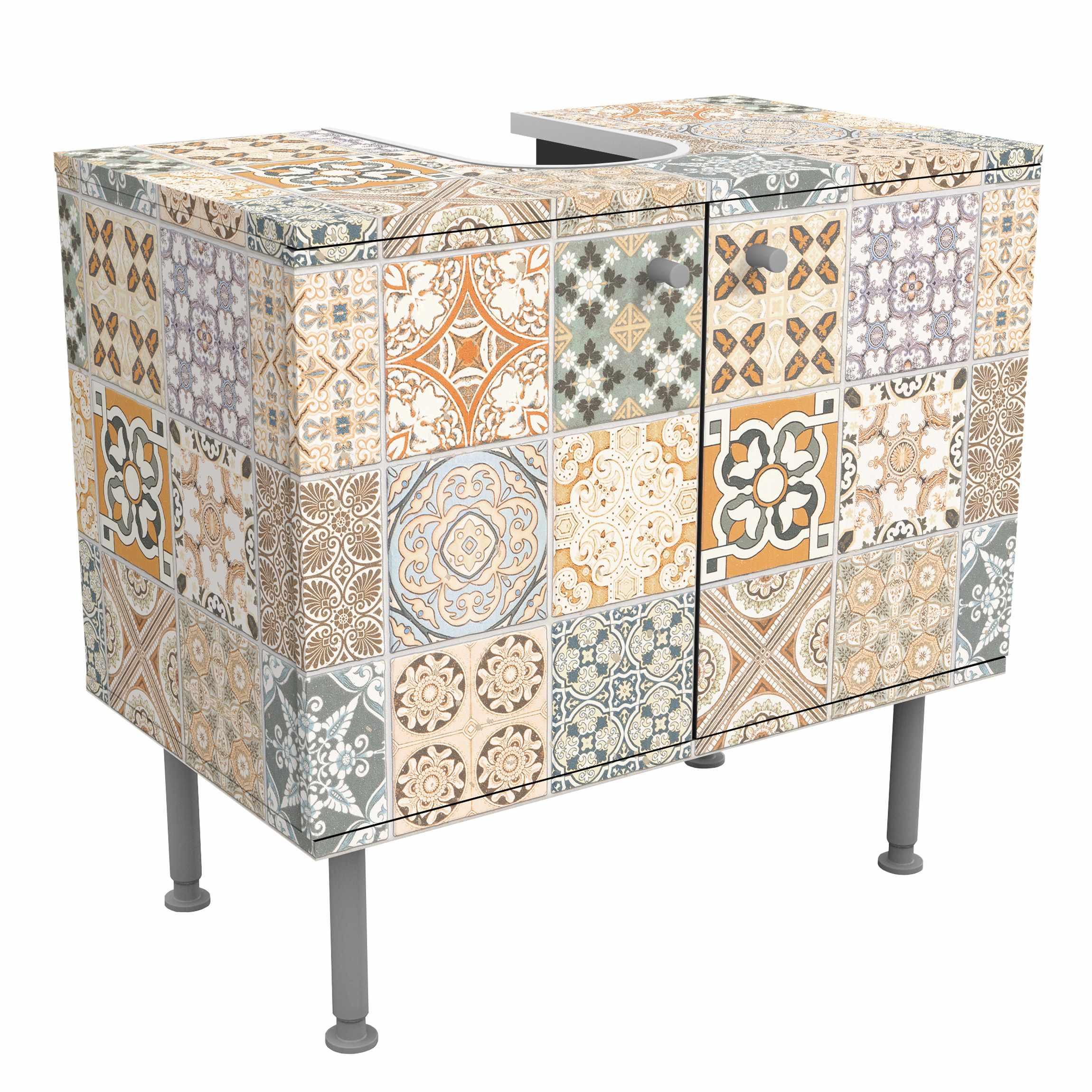 wohnli-moebel-suche-800000912671 Wohnli Möbelsuche - WASCHBECKENUNTERSCHRANK Vintage Azulejo Keramikfliesen 60/55/35 cm