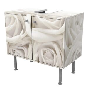 wohnli-moebel-suche-800000912674-1 WASCHBECKENUNTERSCHRANK Weiße Rosen 60/55/35 cm Holzwerkstoff Bilderwelten Möbel > Schränke > Badezimmerschränke > Waschbeckenunterschränke Beige