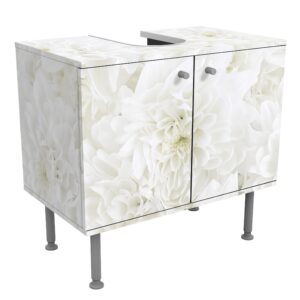 Wohnli Möbelsuche - WASCHBECKENUNTERSCHRANK Dahlien Blumenmeer weiß 60/55/35 cm