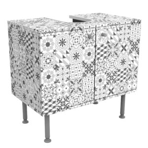 wohnli-moebel-suche-800000912681 Wohnli Möbelsuche - WASCHBECKENUNTERSCHRANK Geometrischer Fliesenmix Grau 60/55/35 cm