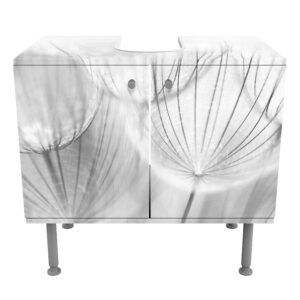 wohnli-moebel-suche-800000912691-1 WASCHBECKENUNTERSCHRANK Pusteblumen Makroaufnahme in schwarz weiß 60/55/35 cm Holzwerkstoff Bilderwelten Möbel > Schränke > Badezimmerschränke > Waschbeckenunterschränke Schwarz