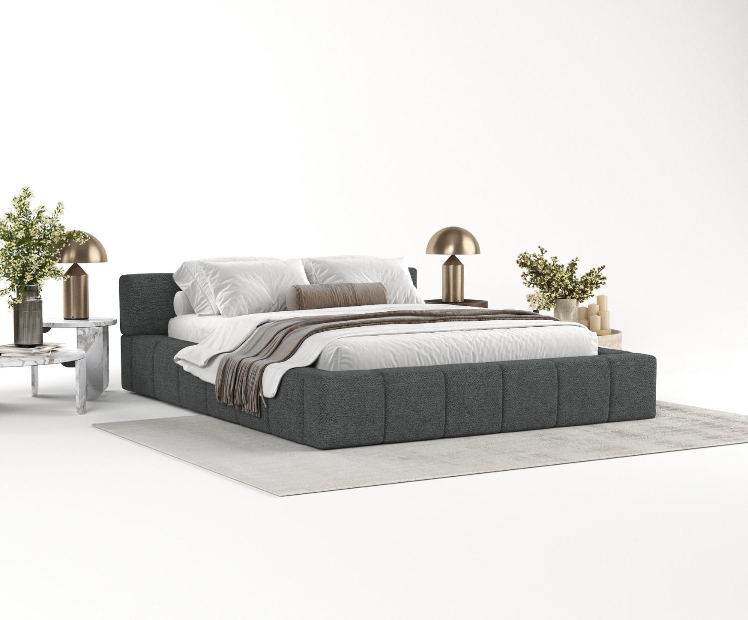 wohnli-moebel-suche-800000912743-1 POLSTERBETT Milos mit Stauraum 200/200 cm Anthrazit im Bubble Stoff Textil AltaBeds Möbel > Betten > Polsterbetten Anthrazit
