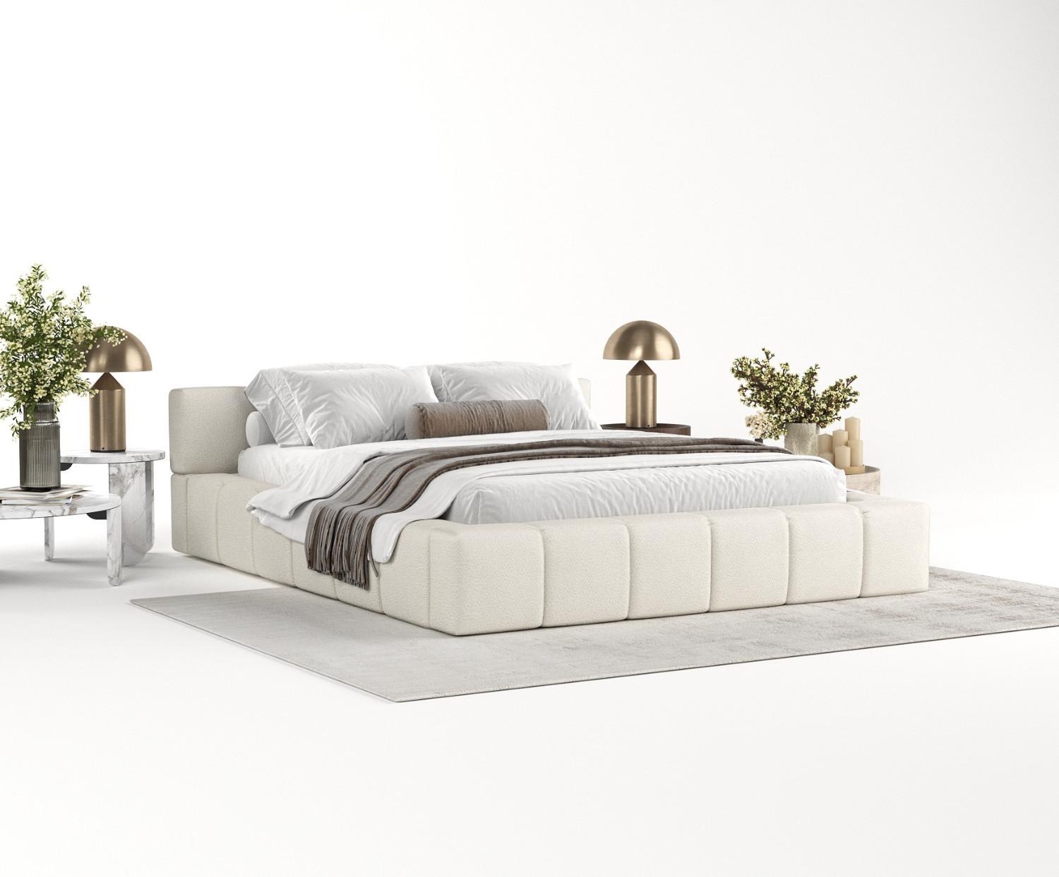 wohnli-moebel-suche-800000912750-1 POLSTERBETT Milos mit Stauraum 160/200 cm Weiß im Bubble Stoff Textil AltaBeds Möbel > Betten > Polsterbetten Weiß