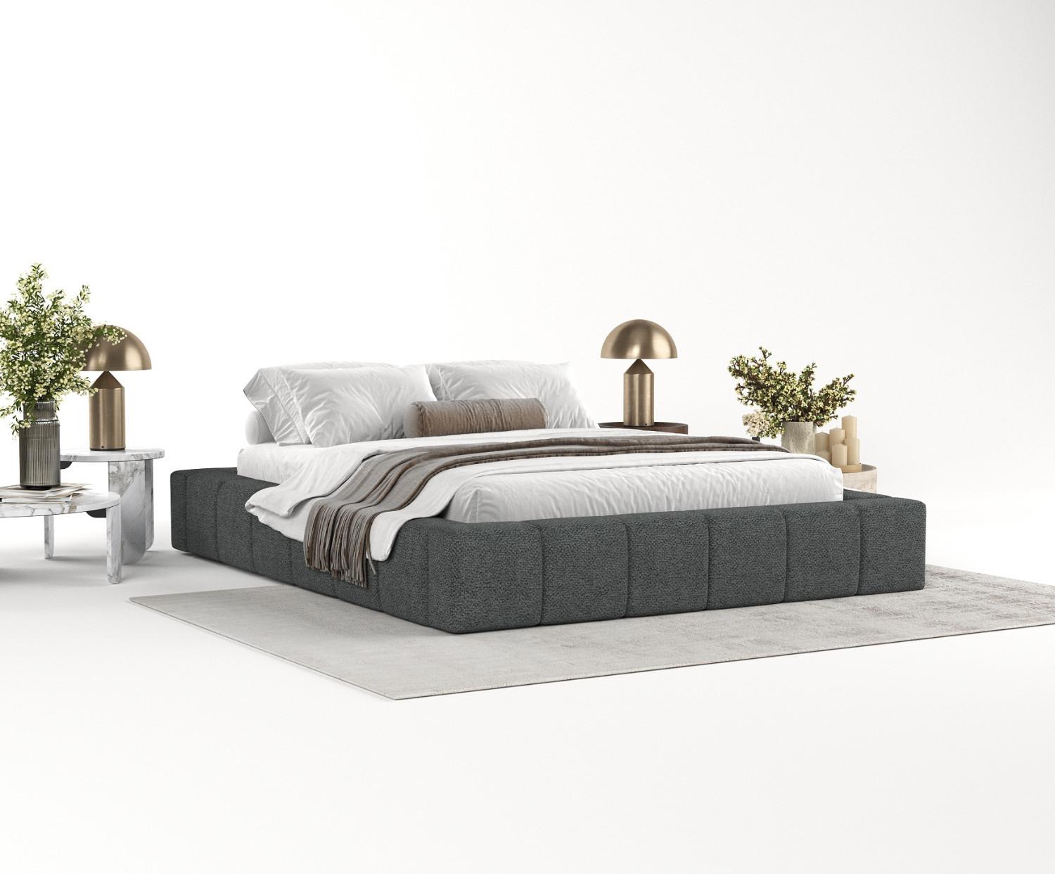 wohnli-moebel-suche-800000912754-1 POLSTERBETT Kea mit Stauraum 200/200 cm Anthrazit im Bubble Stoff Textil AltaBeds Möbel > Betten > Polsterbetten Anthrazit