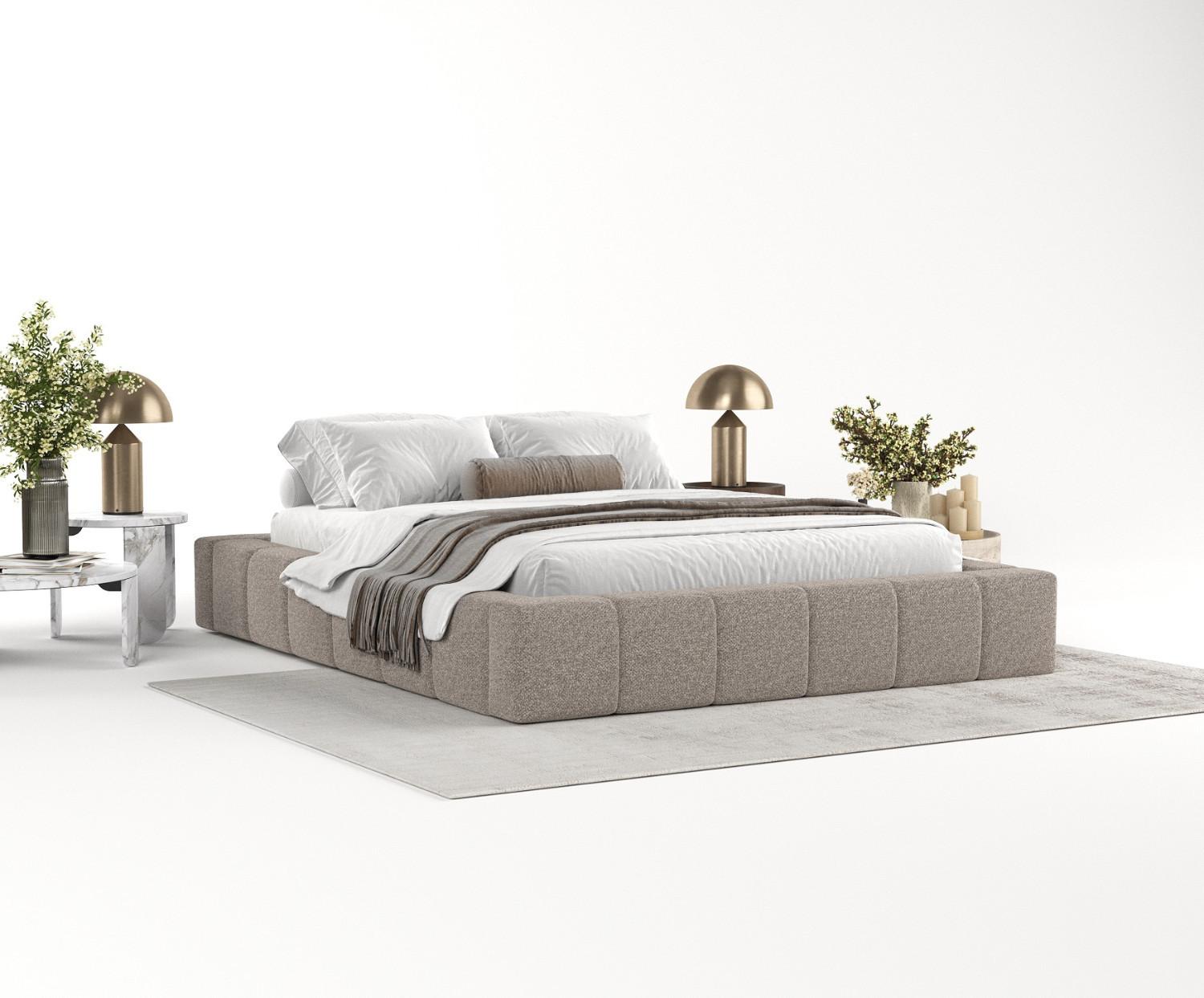wohnli-moebel-suche-800000912756-1 POLSTERBETT Kea mit Stauraum 160/200 cm Beige im Bubble Stoff Textil AltaBeds Möbel > Betten > Polsterbetten Beige