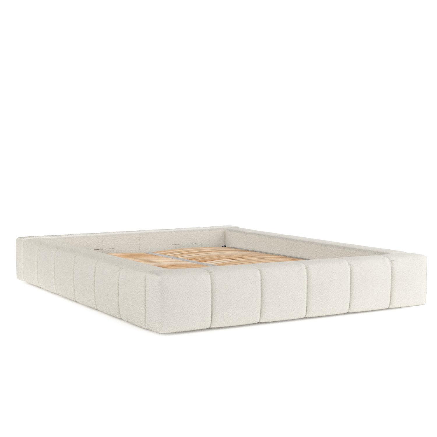 wohnli-moebel-suche-800000912758 Wohnli Möbelsuche - POLSTERBETT Kea mit Stauraum 160/200 cm Weiß im Bubble Stoff