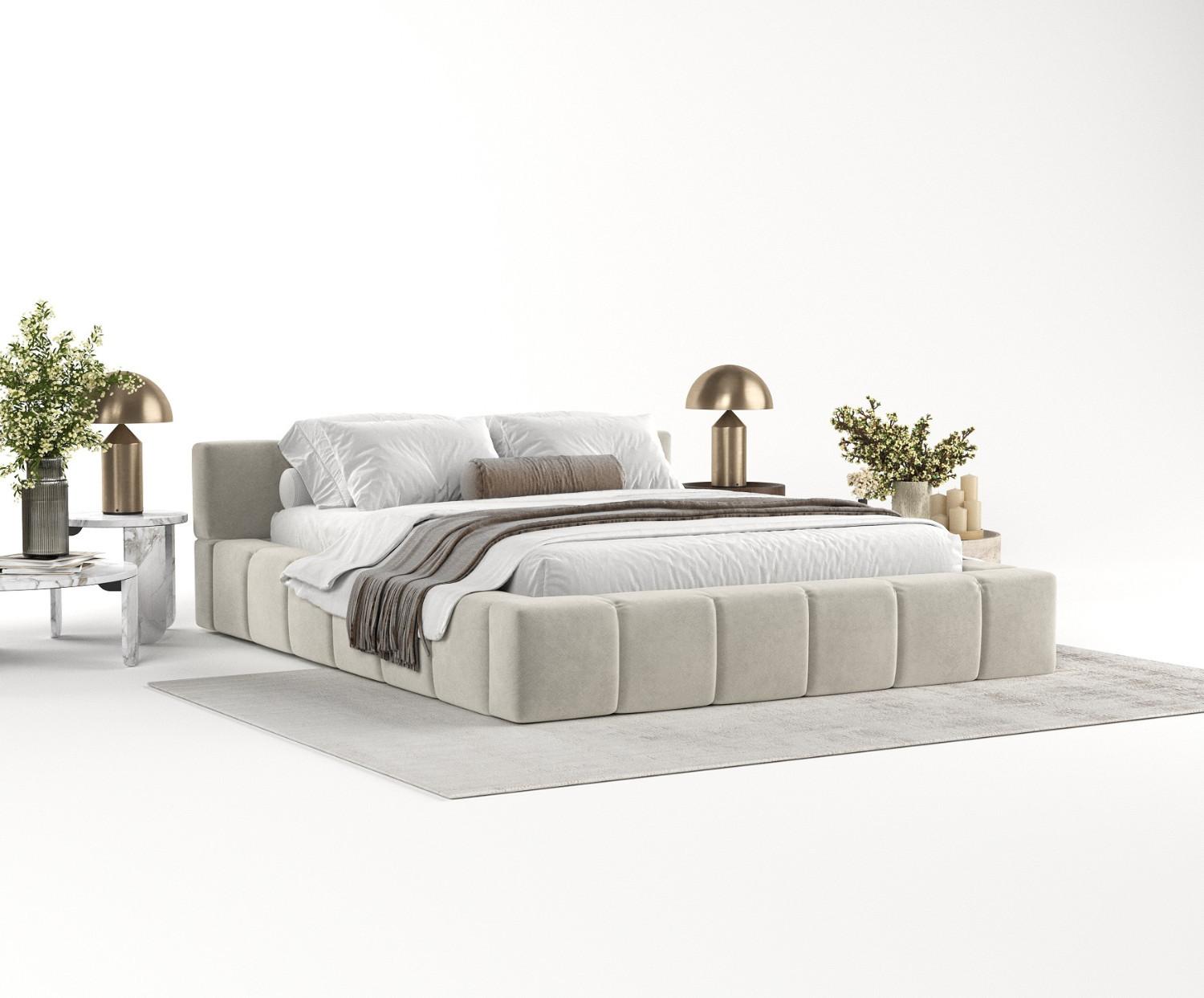 wohnli-moebel-suche-800000912767-1 POLSTERBETT Milos mit Stauraum 160/200 cm Hellbeige im Terra NW Stoff Textil AltaBeds Möbel > Betten > Polsterbetten Beige