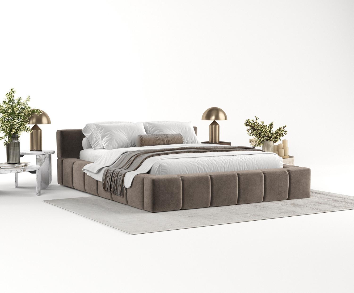 POLSTERBETT Milos mit Stauraum 160/200 cm Braun im Terra NW Stoff Textil AltaBeds Möbel > Betten > Polsterbetten Braun