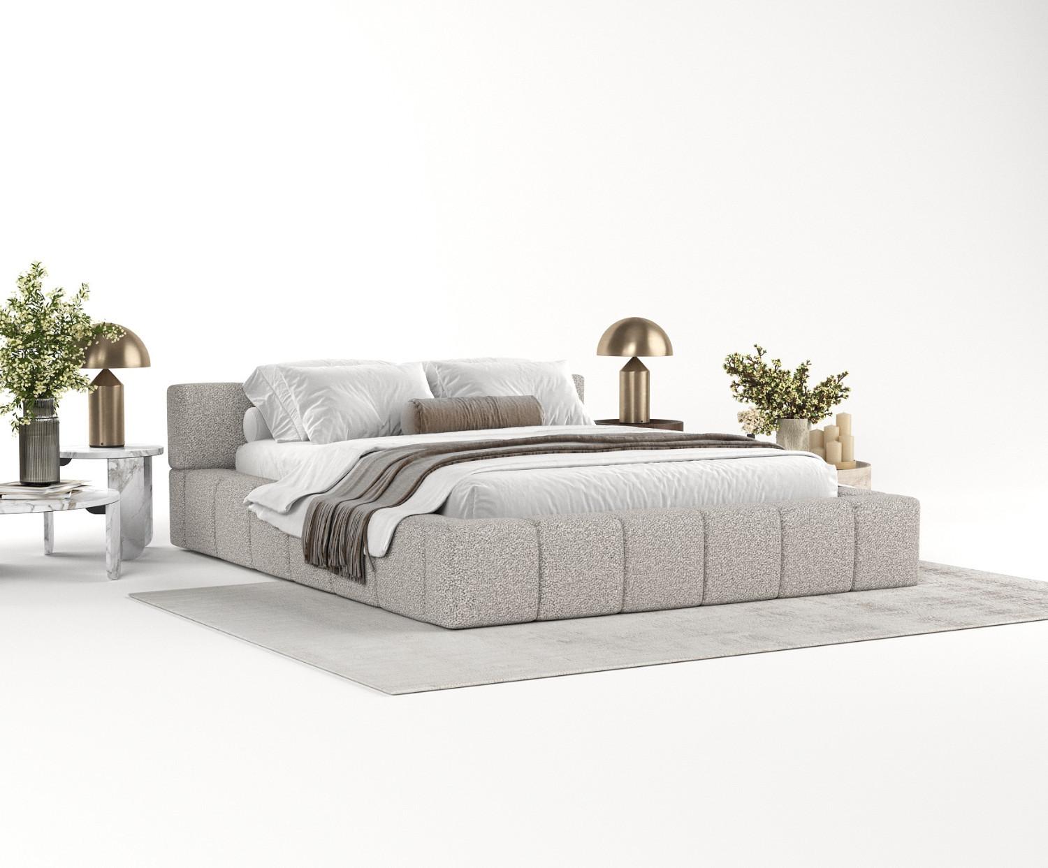 wohnli-moebel-suche-800000912773-1 POLSTERBETT Milos mit Stauraum 180/200 cm Grau im Bubble Stoff Textil AltaBeds Möbel > Betten > Polsterbetten Grau