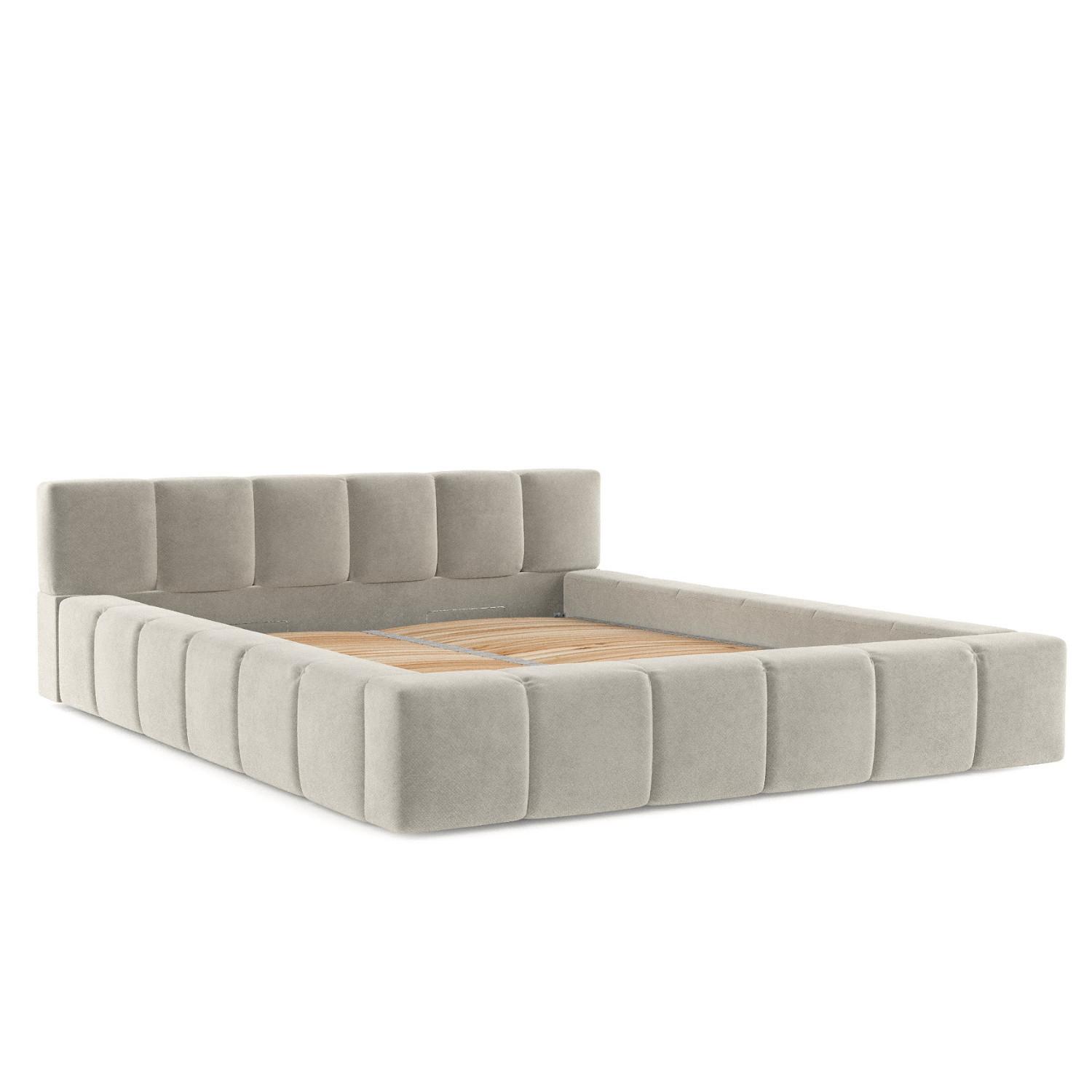 wohnli-moebel-suche-800000912786 Wohnli Möbelsuche - POLSTERBETT Milos mit Stauraum 180/200 cm Hellbeige im Terra NW Stoff