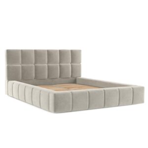 Wohnli Möbelsuche - POLSTERBETT Paros mit Stauraum 200/200 cm Hellbeige im Terra NW Stoff
