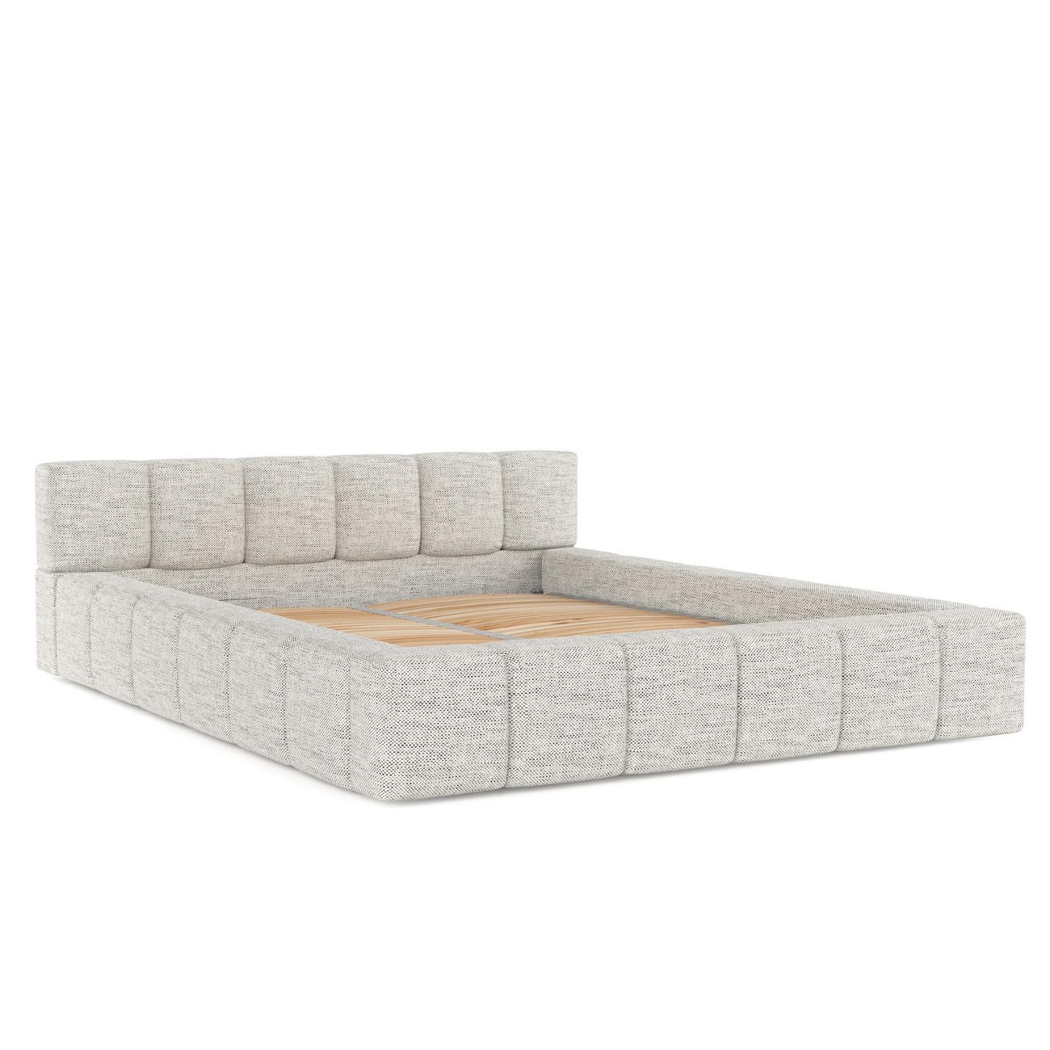 wohnli-moebel-suche-800000912810 Wohnli Möbelsuche - POLSTERBETT Milos mit Stauraum 160/200 cm Hellgrau im Modesto Stoff