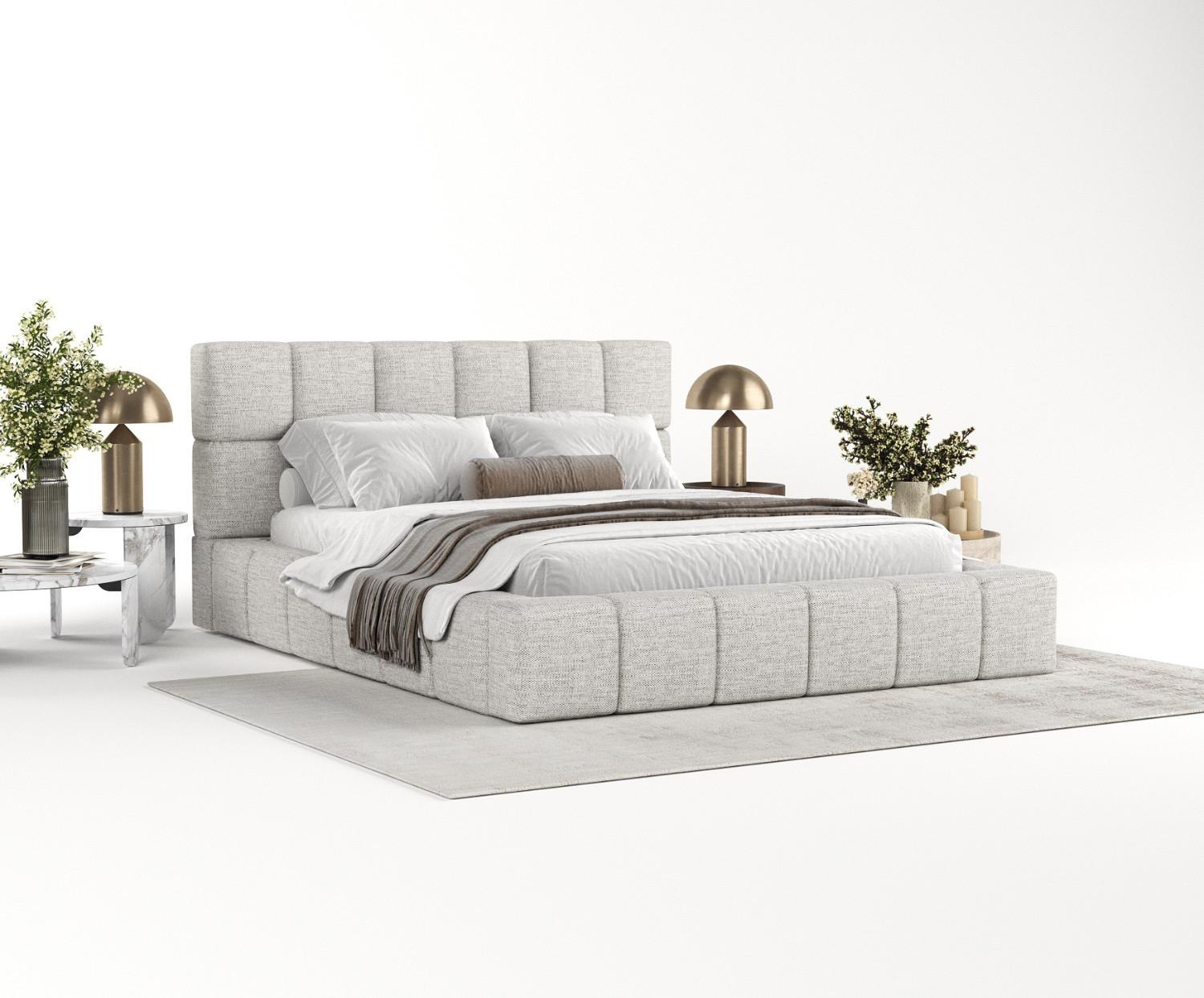 wohnli-moebel-suche-800000912812-1 POLSTERBETT Paros mit Stauraum 200/200 cm Hellgrau im Modesto Stoff Textil AltaBeds Möbel > Betten > Polsterbetten Grau