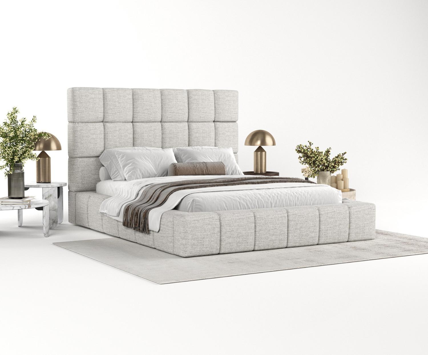 POLSTERBETT Skiathos mit Stauraum 160/200 cm Hellgrau im Modesto Stoff Textil AltaBeds Möbel > Betten > Polsterbetten Grau