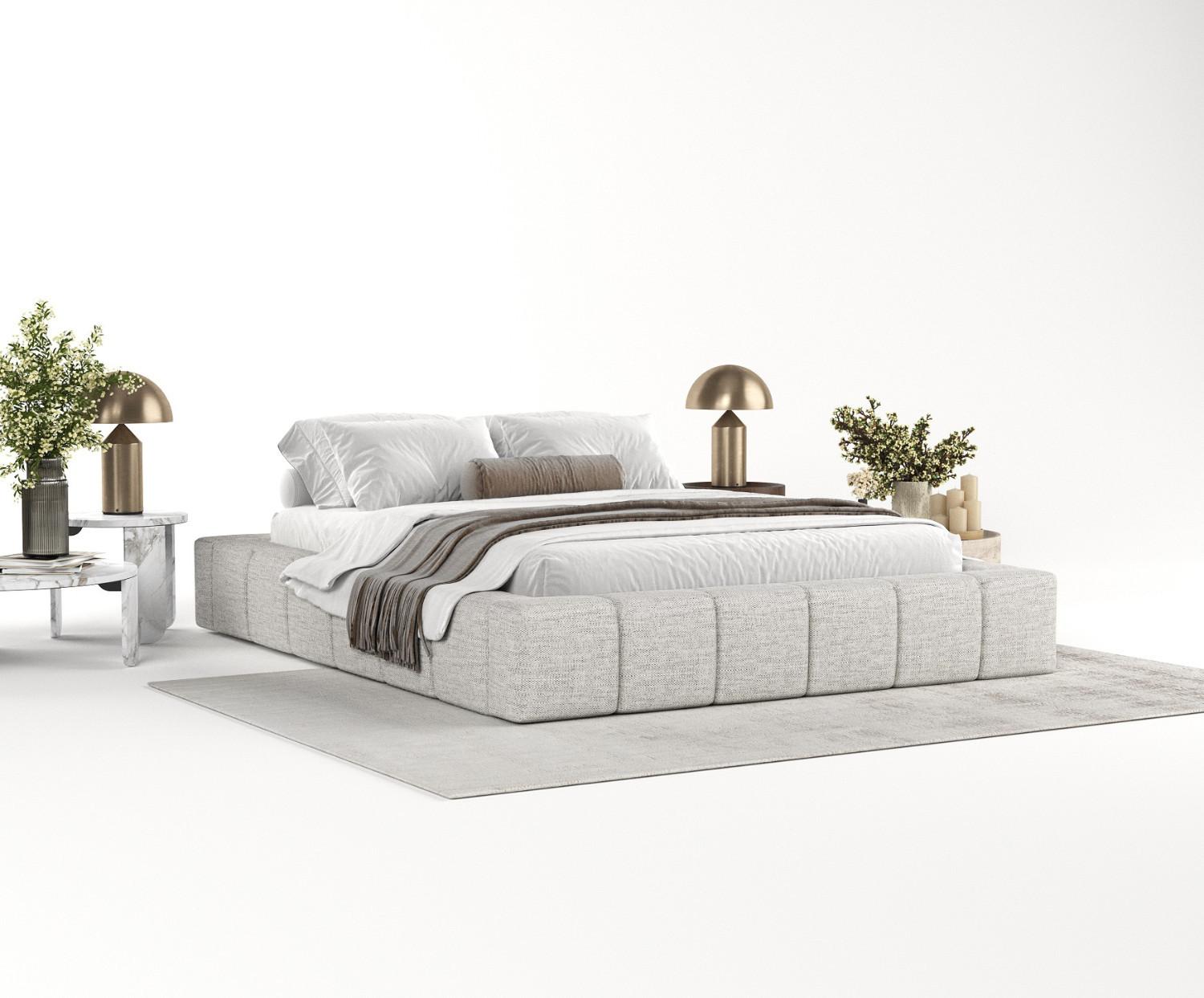 wohnli-moebel-suche-800000913747-1 POLSTERBETT Kea mit Stauraum 160/200 cm Hellgrau im Modesto Stoff Textil AltaBeds Möbel > Betten > Polsterbetten Grau
