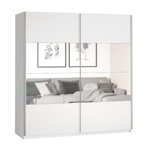 wohnli-moebel-suche-800000913861 Wohnli Möbelsuche - SCHWEBETÜRENSCHRANK BETTINA 180/210/61 cm 2-türig mit Spiegel Weiß