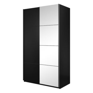 wohnli-moebel-suche-800000913916 Wohnli Möbelsuche - SCHWEBETÜRENSCHRANK BETTINA 150/210/61 cm 2-türig mit Spiegel Schwarz