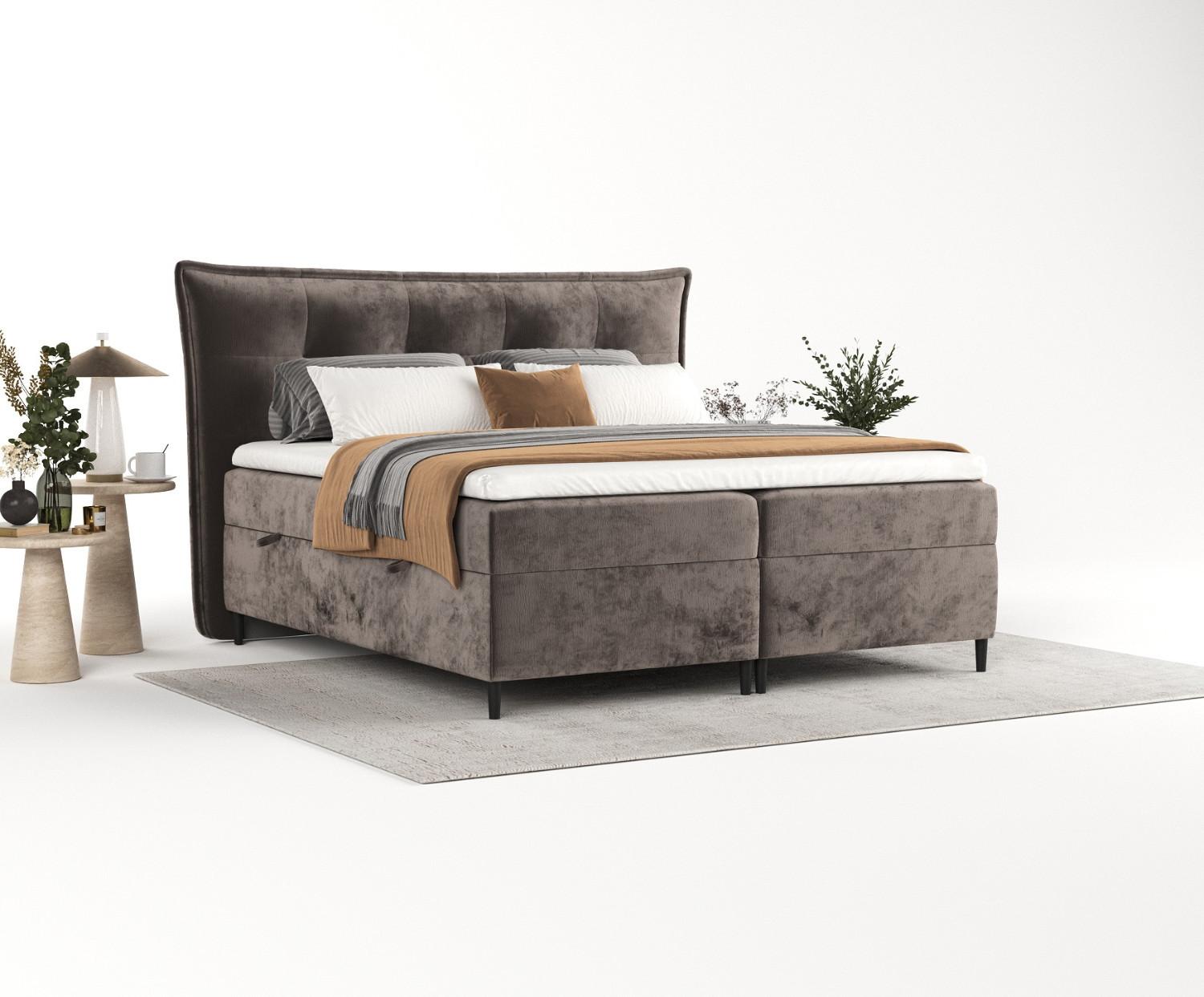 wohnli-moebel-suche-800000915127-1 BOXBETT Las Palmas 160/200 cm Braun im Lotta Stoff Textil AltaBeds Möbel > Betten > Boxspringbetten Braun