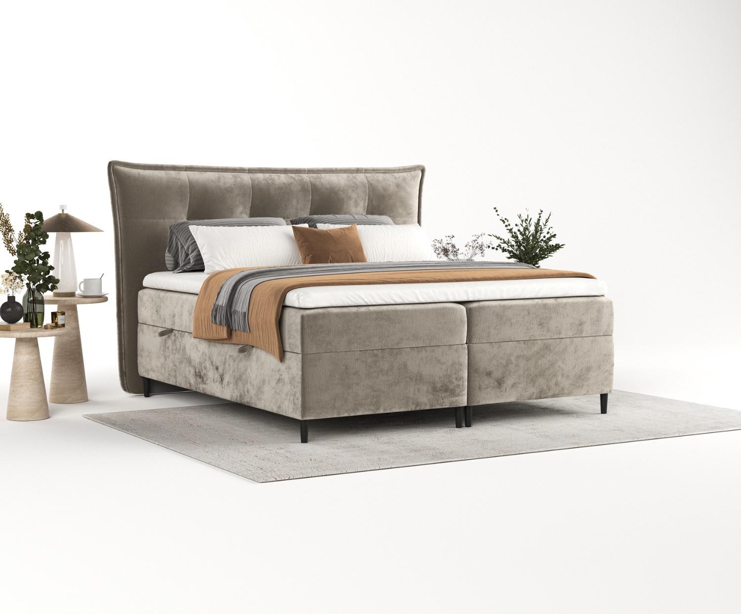 wohnli-moebel-suche-800000915145-1 BOXBETT Las Palmas 180/200 cm Beige im Lotta Stoff Textil AltaBeds Möbel > Betten > Boxspringbetten Beige