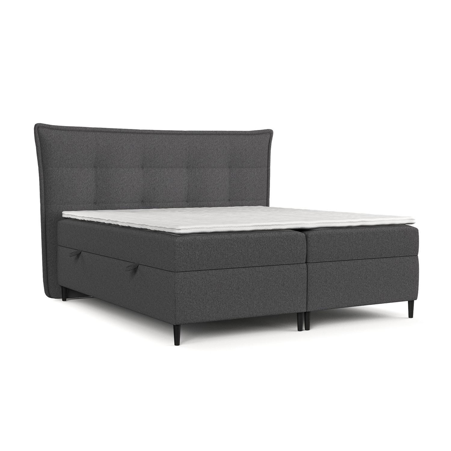 Wohnli Möbelsuche - BOXBETT Las Palmas 160/200 cm Anthrazit im Megan Stoff