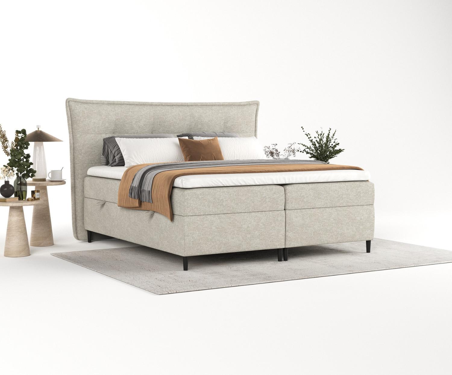 wohnli-moebel-suche-800000917301-1 BOXBETT Las Palmas 200/200 cm Beige im Alta Stoff Textil AltaBeds Möbel > Betten > Boxspringbetten Beige