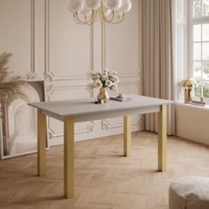 wohnli-moebel-suche-800000920828-1 ESSTISCH ARTON GOLD ausziehbarer Tisch 140-195 cm Klapptisch Wohnzimmer Holzwerkstoff Lookway Möbel > Tische > Esstische Beige