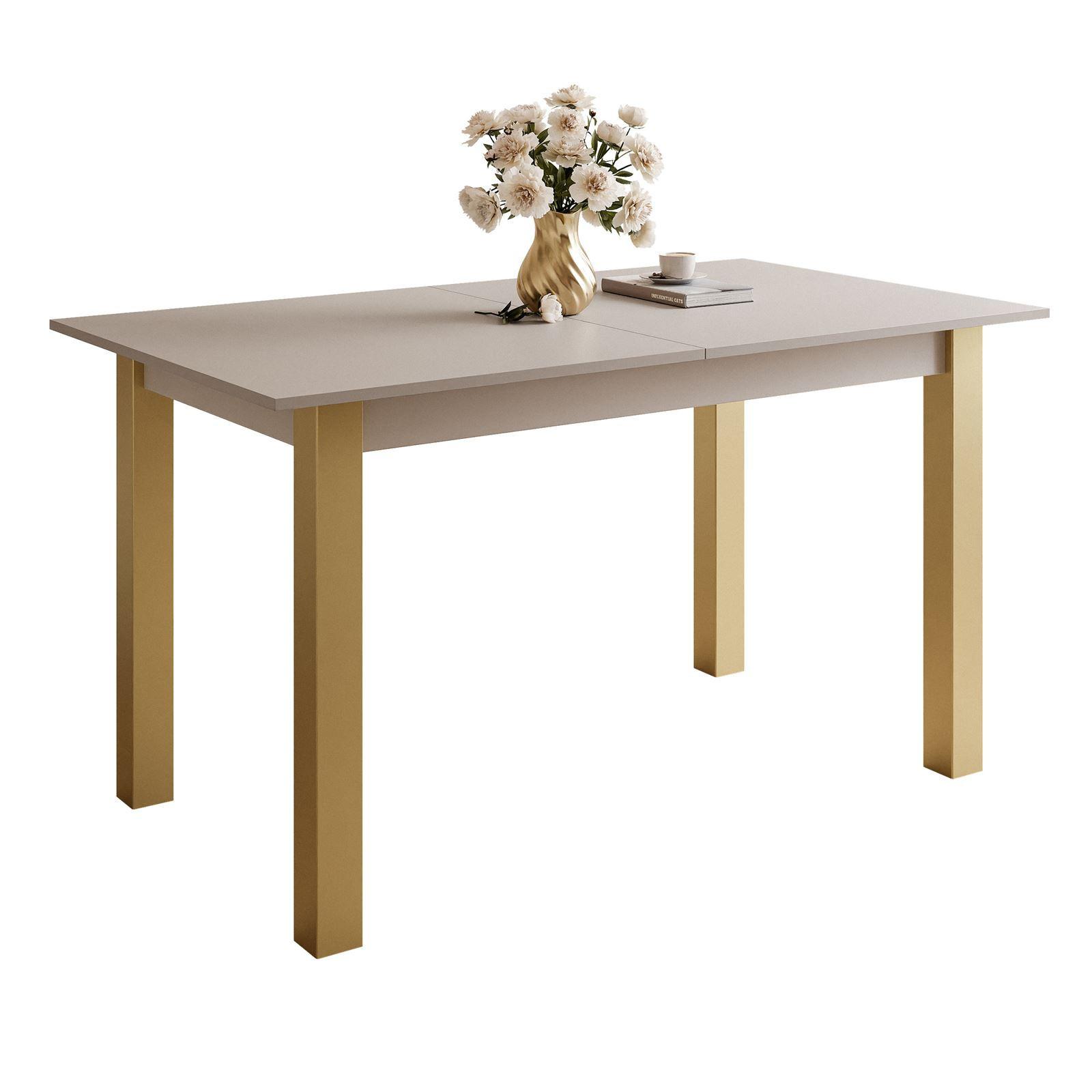 Wohnli Möbelsuche - ESSTISCH ARTON GOLD ausziehbarer Tisch 140-195 cm Klapptisch Wohnzimmer
