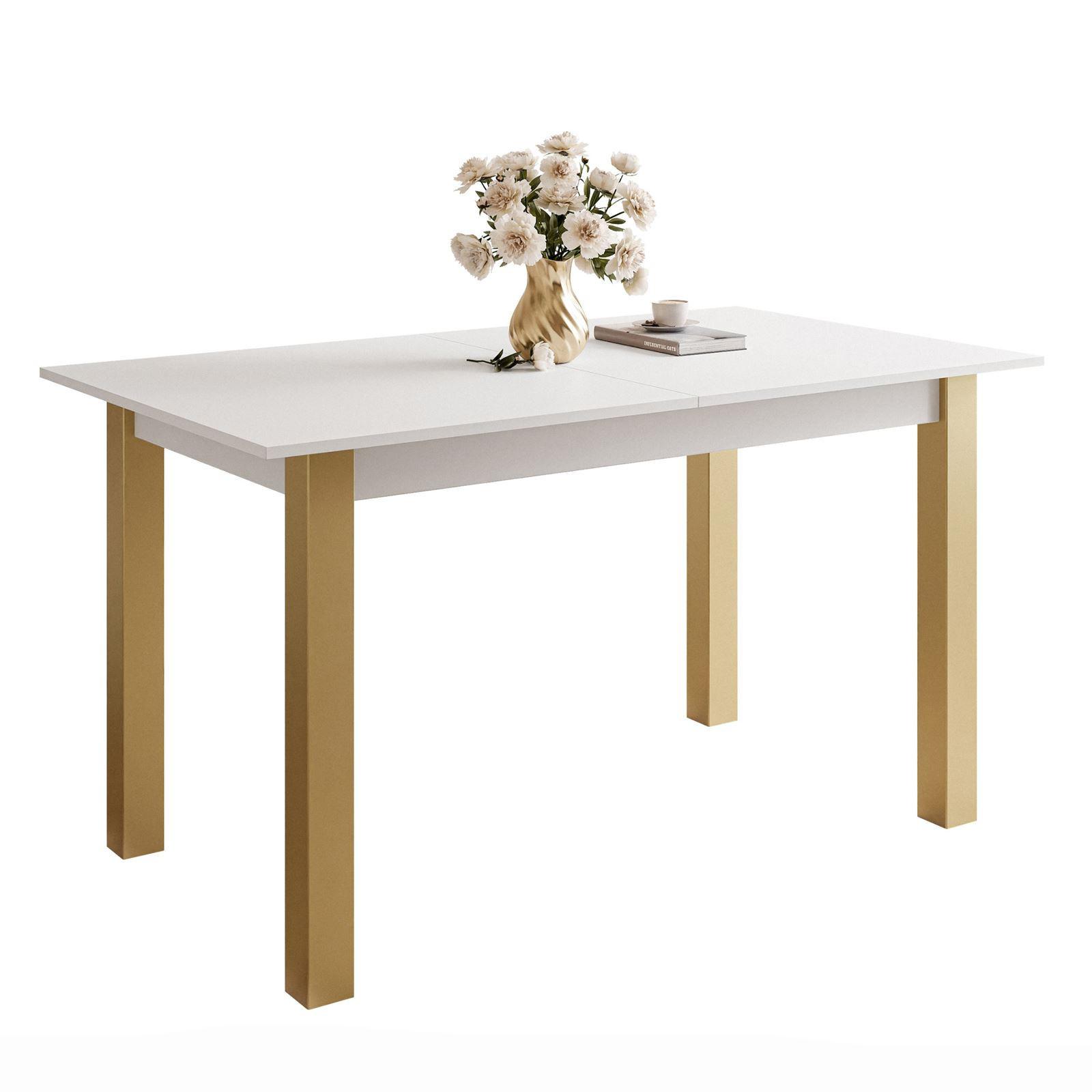Wohnli Möbelsuche - ESSTISCH ARTON GOLD ausziehbarer Tisch 140-195 cm Klapptisch Wohnzimmer