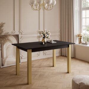 wohnli-moebel-suche-800000920845-1 ESSTISCH ARTON GOLD ausziehbarer Tisch 140-195 cm Klapptisch Wohnzimmer Holzwerkstoff Lookway Möbel > Tische > Esstische Schwarz