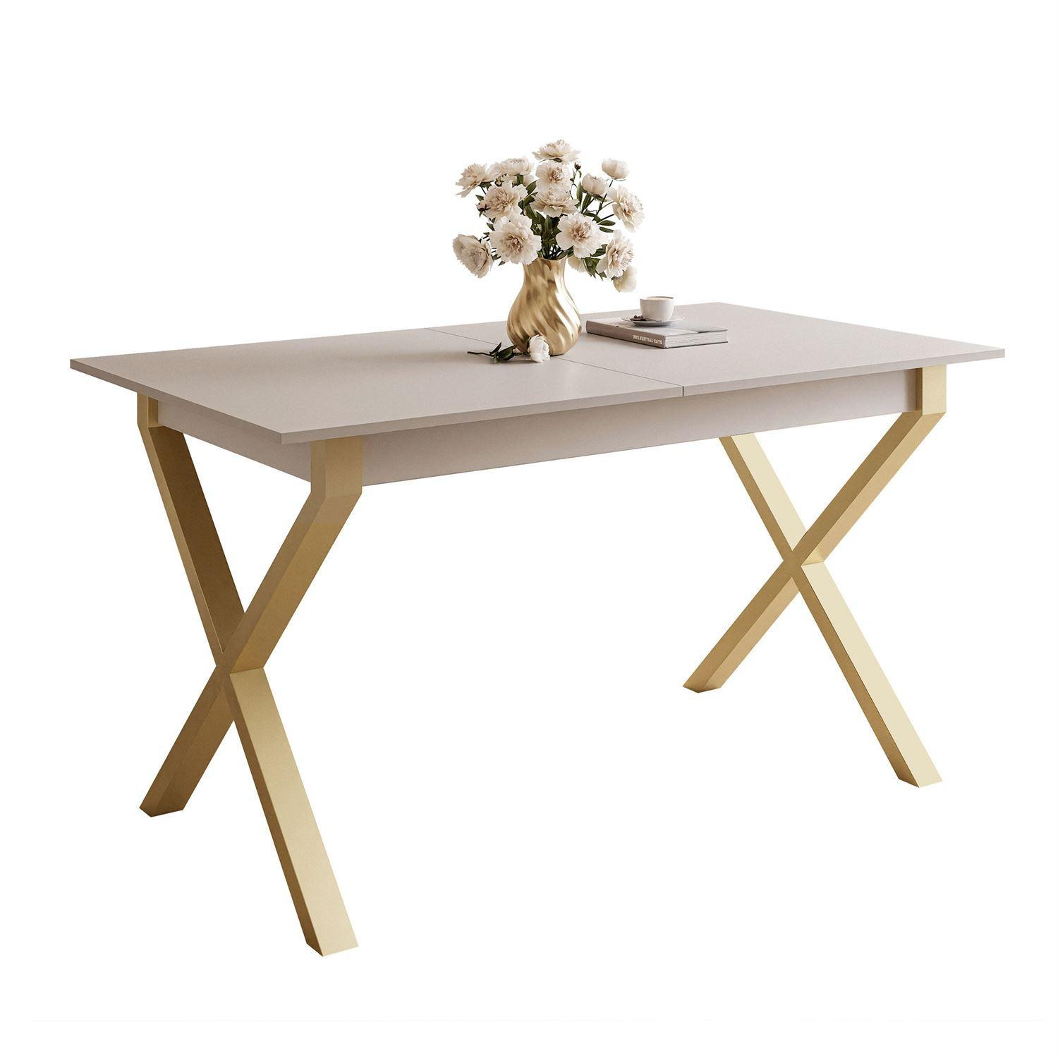 Wohnli Möbelsuche - ESSTISCH ARTON GOLD II 140-195 cm für 6-8 Personen