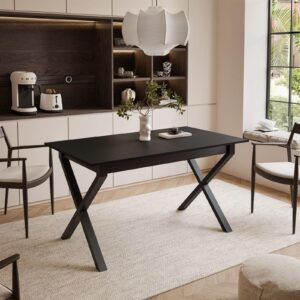 wohnli-moebel-suche-800000920888-1 ESSTISCH ARTON II ausziehbarer Tisch 140-195 cm für 6-8 Personen Holzwerkstoff Lookway Möbel > Tische > Esstische Schwarz