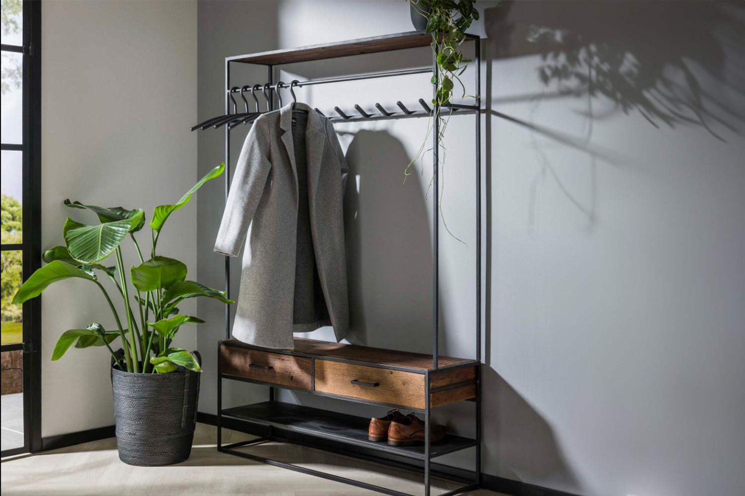 wohnli-moebel-suche-800000921512-1 GARDEROBE TENBY Schwarz Metall Metall KAWOLA Garderoben Schwarz