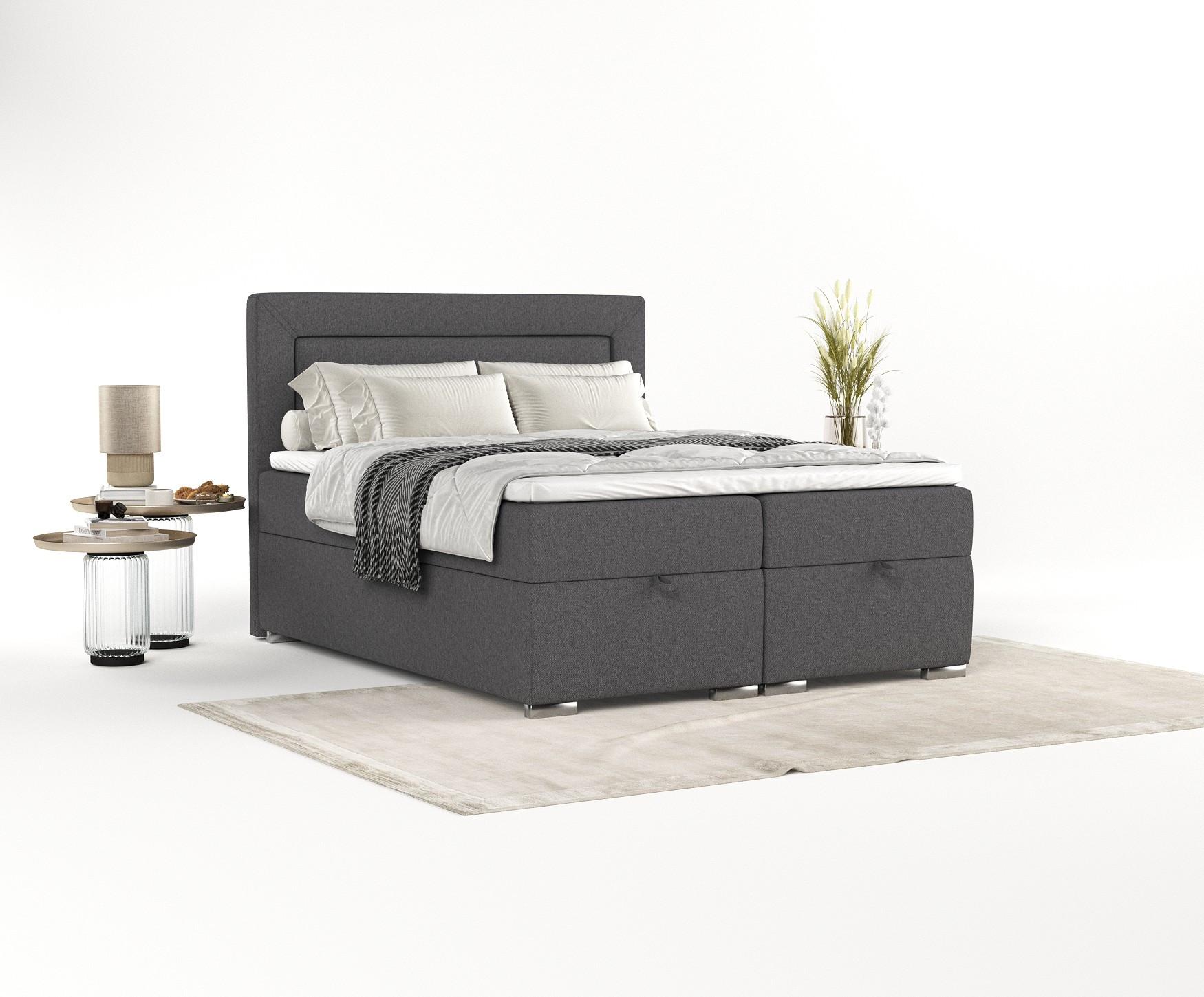BOXBETT Lontano 120/200 cm Anthrazit im Megan Stoff Textil AltaBeds Möbel > Betten > Boxspringbetten Anthrazit