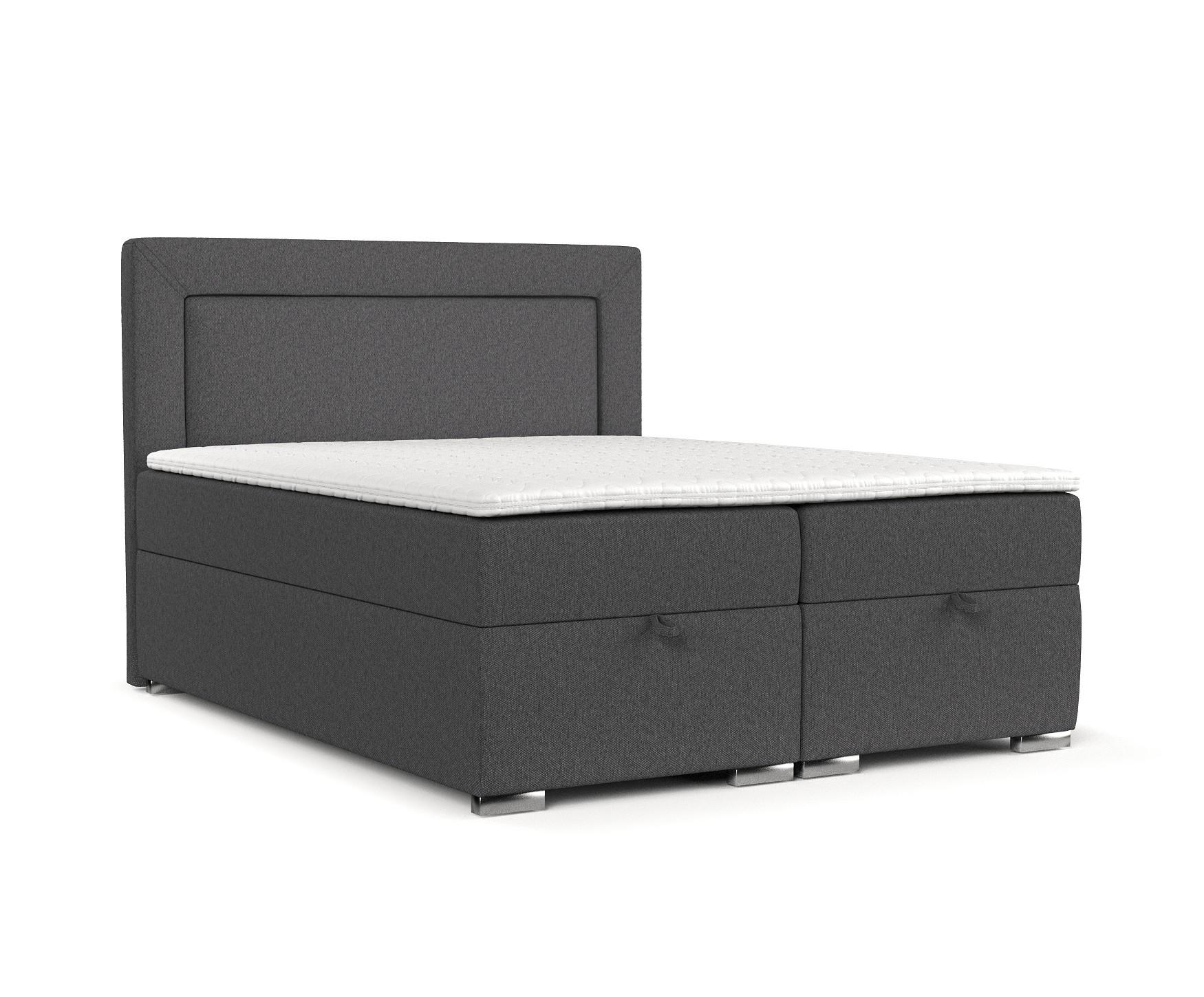 Wohnli Möbelsuche - BOXBETT Lontano 180/200 cm Anthrazit im Megan Stoff