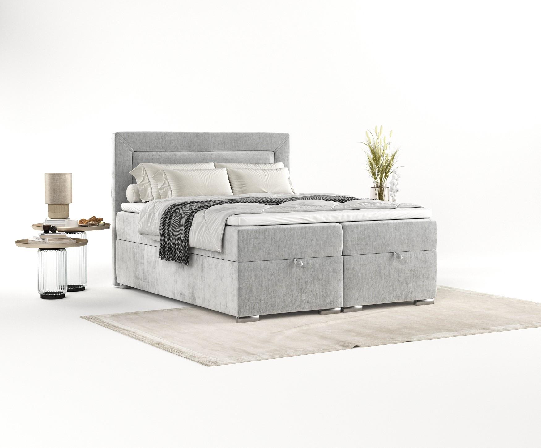 wohnli-moebel-suche-800000921886-1 BOXBETT Lontano 120/200 cm Hellgrau im Lotta Stoff Textil AltaBeds Möbel > Betten > Boxspringbetten Grau