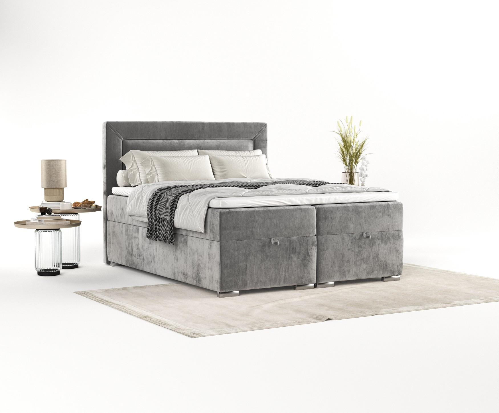 wohnli-moebel-suche-800000921893-1 BOXBETT Lontano 180/200 cm Grau im Lotta Stoff Textil AltaBeds Möbel > Betten > Boxspringbetten Grau