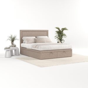 wohnli-moebel-suche-800000922664-1 POLSTERBETT Salma mit Stauraum 120/200 cm Beige im Megan Stoff Textil AltaBeds Möbel > Betten > Polsterbetten Beige
