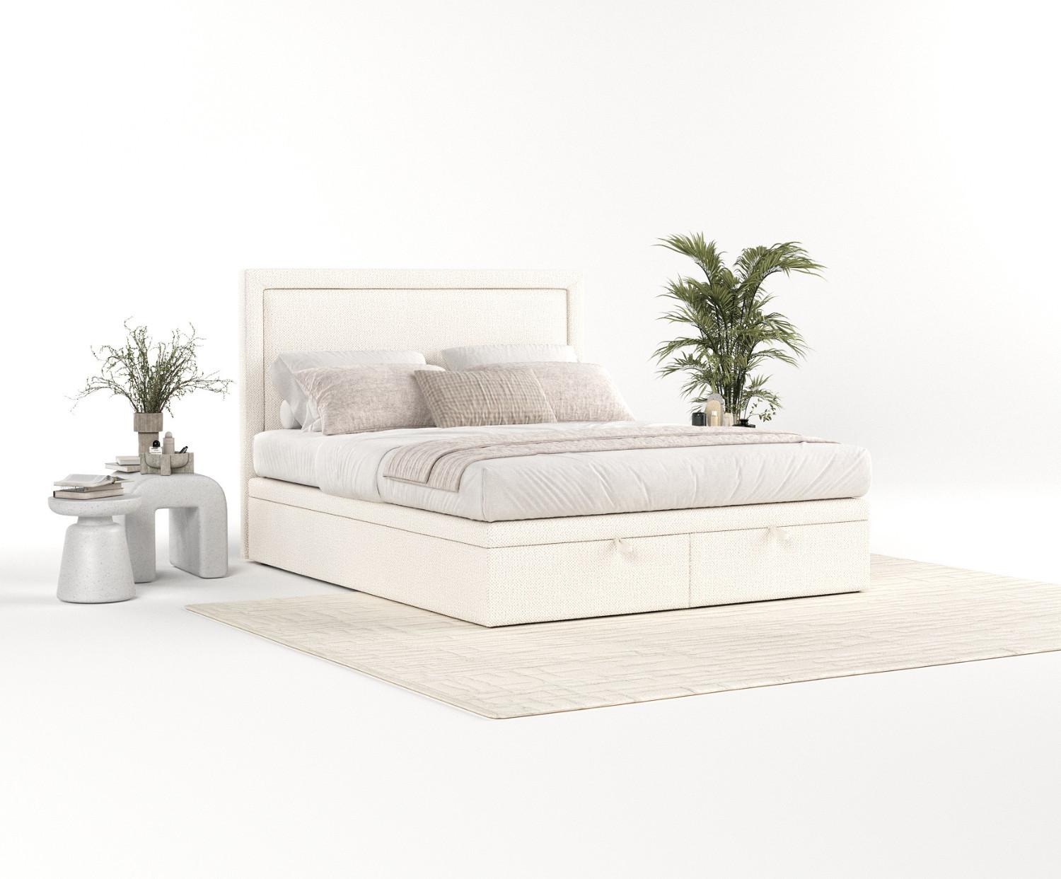 POLSTERBETT Salma mit Stauraum 160/200 cm Creme im Alta Stoff Textil AltaBeds Möbel > Betten > Polsterbetten Weiß